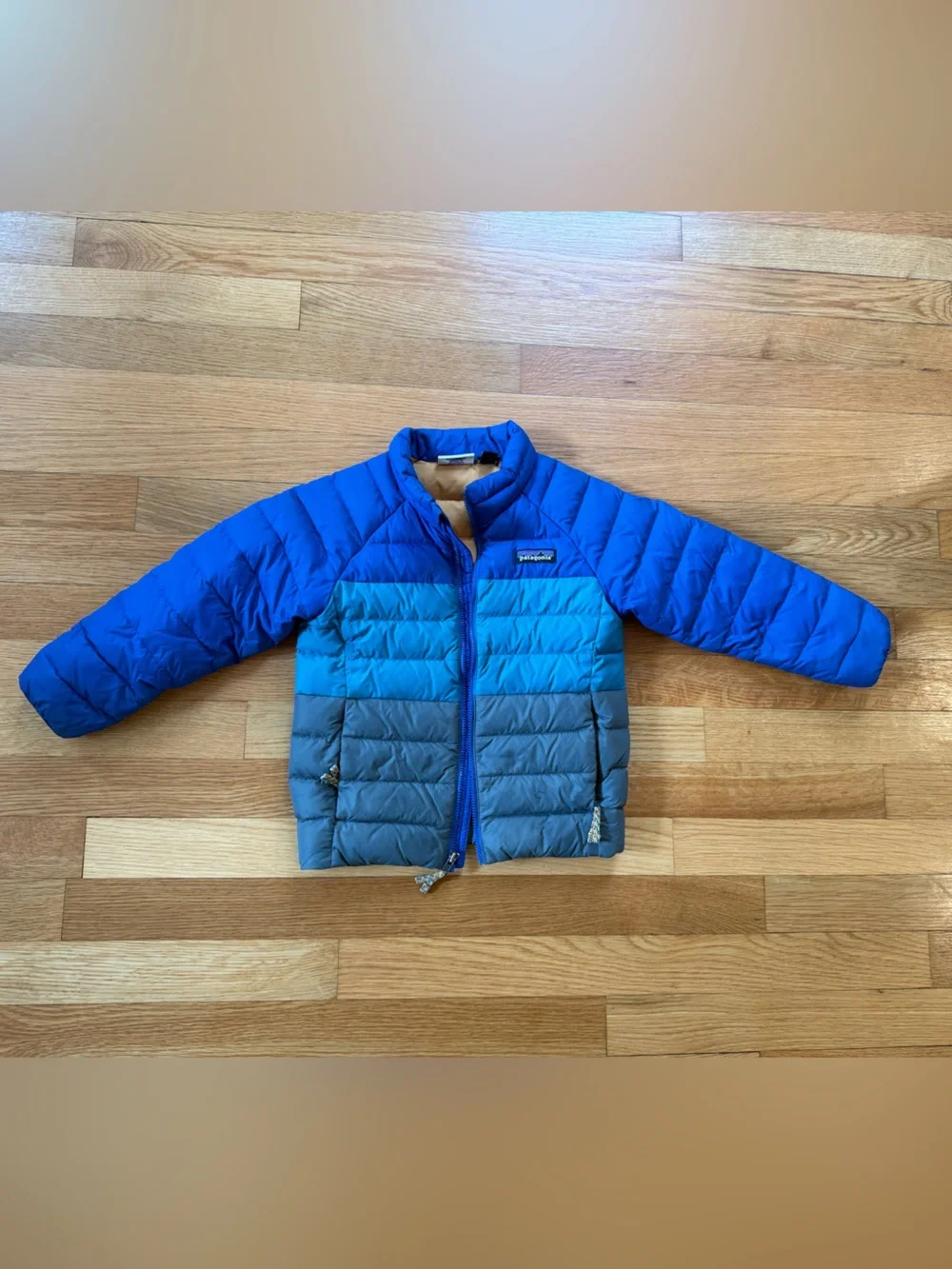 4T Patagonia Kids Blue and Mustard Jacket